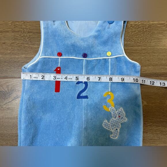 Vintage Thomas Baby Overalls Romper Blue With Numbers And Bear Size 18 Month - Picture 5 of 7